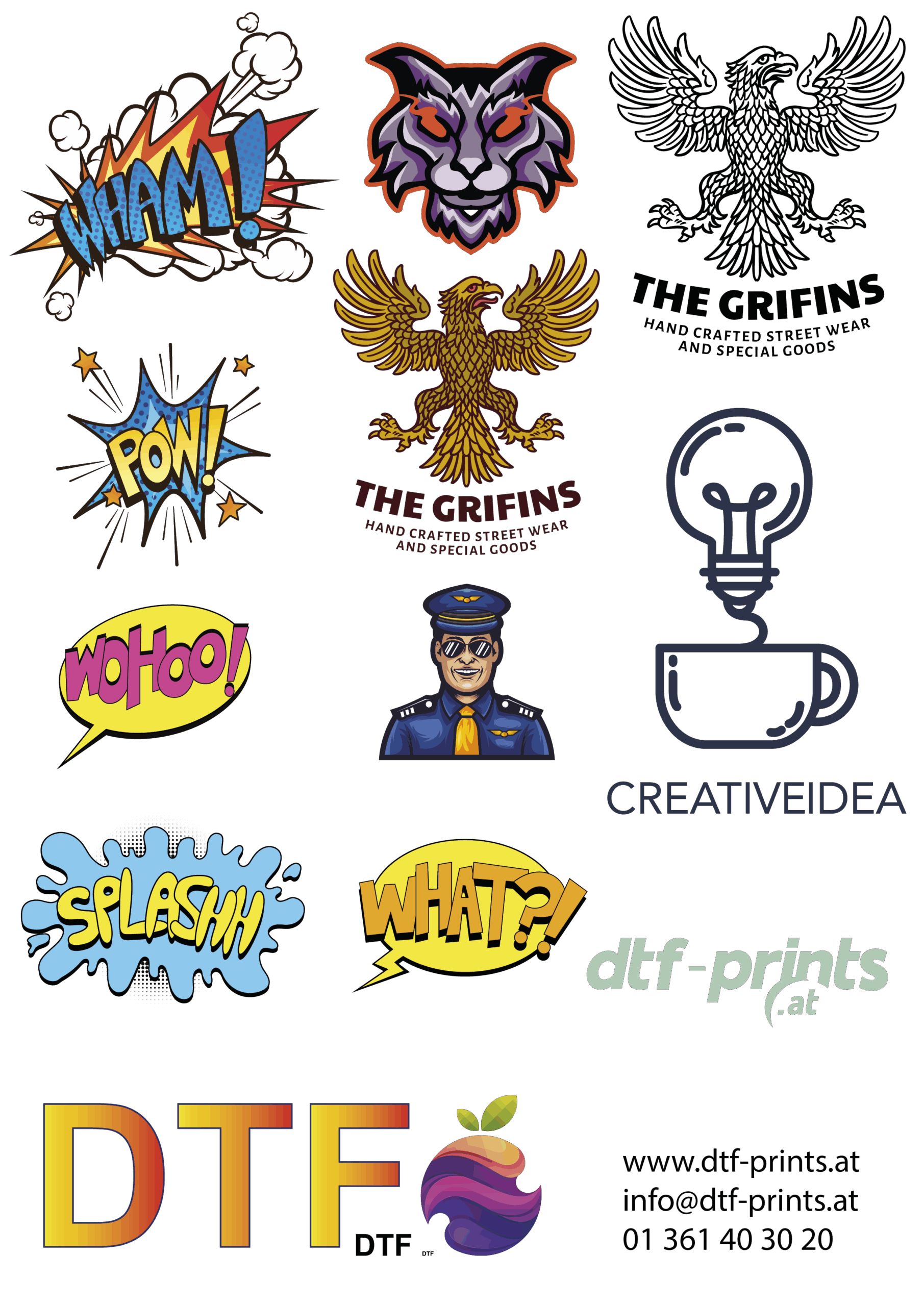 DTF Transferdruck Musterset A4